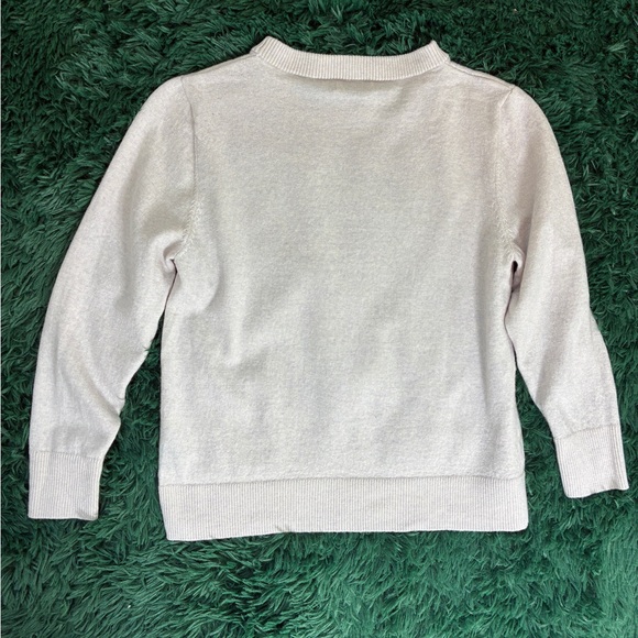 Paloma 100% Merino Wool Ivory Heather Long Sleeve Crew Neck MP Sweater - Picture 3 of 7